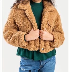 Francesca’s Sherpa/ Teddy Cropped Jacket- NWT